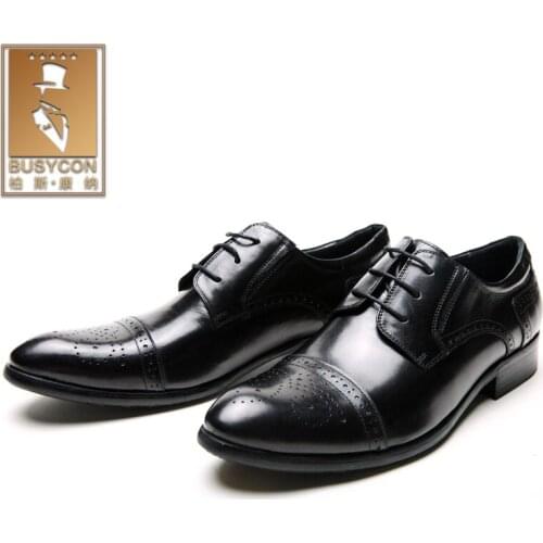 Black Genuine Leather shoes Top layer Leather