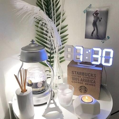 Nordic Digital Alarm Clocks 3D LED Digital Smart Alarm Wall Clock Snooze Table Clocks Desktop Electronic Table Watch Home Decor