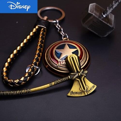 Disney Marvel Avengers Key Chain Thor Iron Man Spider-Man Hero Keychain Metal Keychains New Car Gift Wholesale Keyring