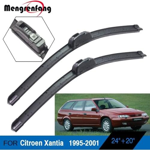 For Citroen Xantia Car Soft Rubber Wiper Frameless Front Windscreen Wiper Blades J Hook Arms 1995 1996 1997 1998 1999 2000 2001
