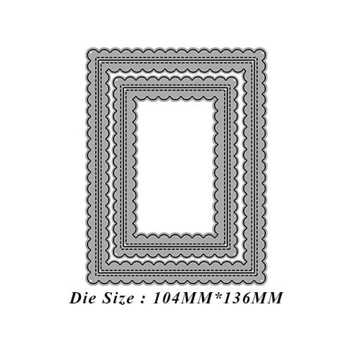 JMCRAFT 2021 Rectangle Frame Background #1 Metal Cutting Dies DIY Scrapbook Handmade Paper Craft Metal Steel Template Dies