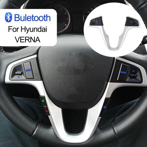 Steering Wheel Button Bluetooth For Hyundai VERNA SOLARIS Blue Backlight Audio Volume Music Control Switch Car Accessories