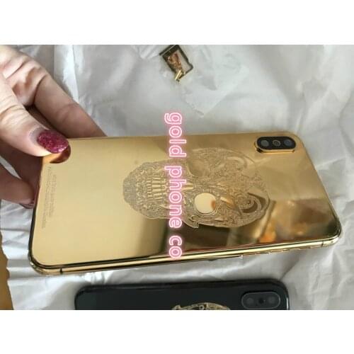 For phone X xs max 8mu real gold plated Housing 2020 Perfect Quality 24k Mirror Gold Chassis Rear Door for phone X for phone