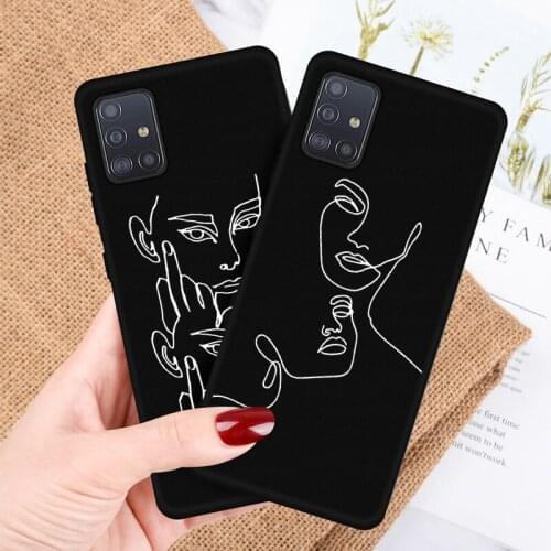 Funny Abstract Women Face Line Soft phone Case For Samsung A10 A30 A40 A50 A70 M10 M20 A5 A7 A9 2016 2017 2018 Coque Case