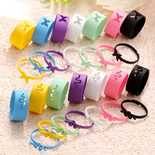 2 PCS Butterfly Snake Rings for Couple wedding of Lovers Rings Set Men and Women Fashion Open Adjustable Ring Sets Jewelry Gifts