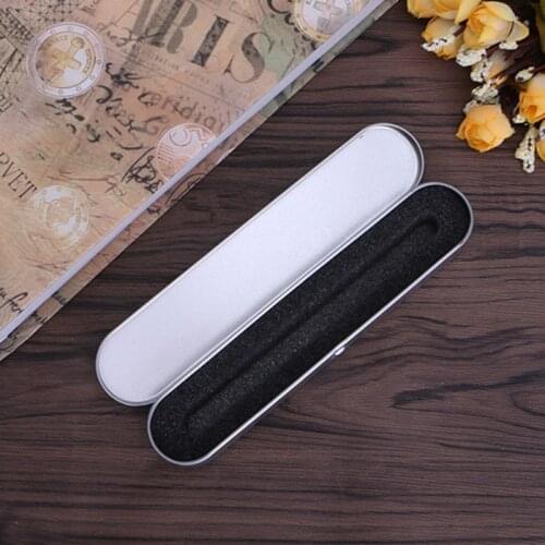 2021 New Silver Tin Pencil Case Pen Storage Box Stationery Organizer School Office Use