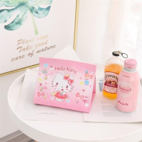 New Hello Kitty Cartoon Desktop Napkin Carton Paper Towel Bag Cute Melody PU Paper Towel Cover Waterproof Dustproof 18c*12*16cm