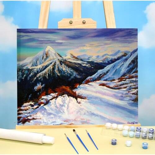 Landscape Winter DIY Painting By Numbers Package Acrylic Paints 50*70 Paiting By Numbers Wall Decoration Crafts For Wholesale