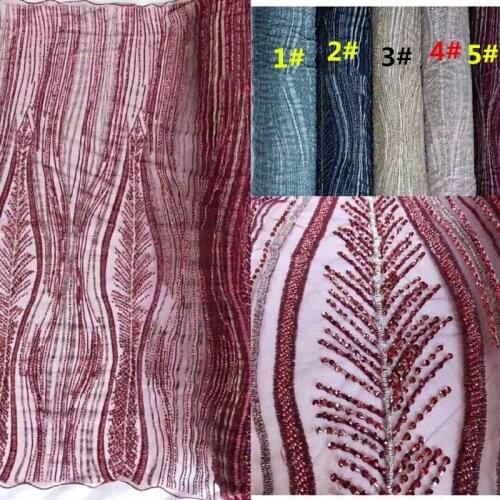 Full beaded lace fabric SYJ-9581 high quality embroidered lace fabric