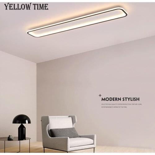 Rectangle Aisle Ceiling Light Modern LED Home Lamp Fixture For Living room Bedroom Dining room Corridor Black Metal Ceiling Lamp