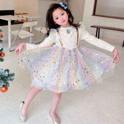 Christmas Unicorn Party Dress for Girls Dress Carnival Costume Princess Girl Tutu Dresses Colorful Flower Girl Wedding Dresses