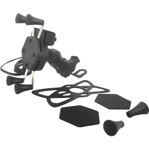 With USB Charger 360 Degree Rotation Motorcycle Mobile Phone Holder Mount Support Grip Bicycle GPS Bracket for Samsung Xiaomi