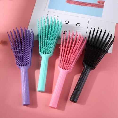 Scalp Massage Curly Hair Detangling Brush Non-slip Rubber Octopus Curly Hair Brush Detangler Hairbrush for Women Men Salon