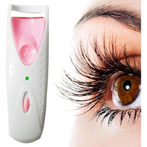1PC Electric Heated Eyelash Curler with Eyelash Card Long Lasting Eye Fake Eyelash Curler Curling Tweezers Tools