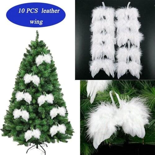 White Feather Wing Home Party Wedding Ornaments Xmas Decor Lovely Chic Angel Christmas Tree Decoration Hanging Ornament