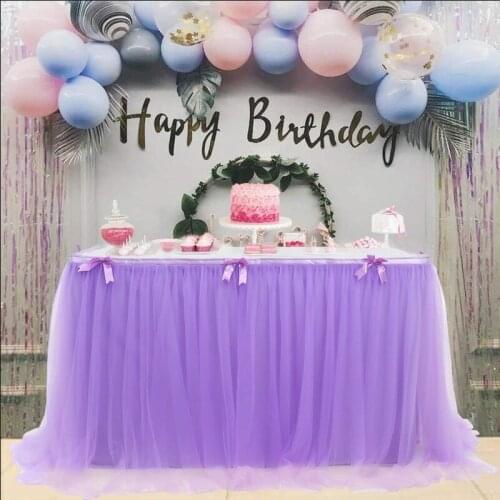 Party Wedding Dessert Table Skirt Tutu Tulle Decor Birthday Baby Shower Banquet Desk Skirts Decoration