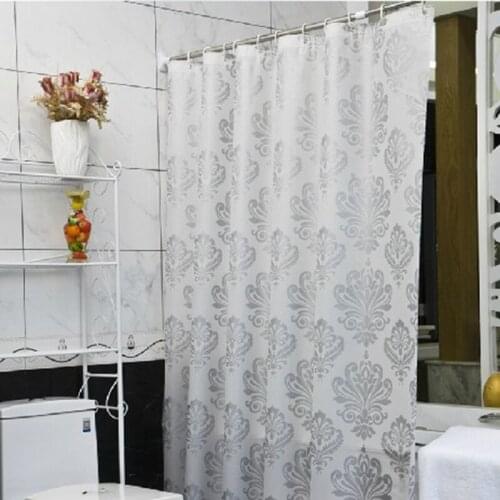 High Quality Europe Style White PEVA Bath Curtains Flower Eco-friendly Waterproof Shower Curtain Bathroom Product Cortina Ducha