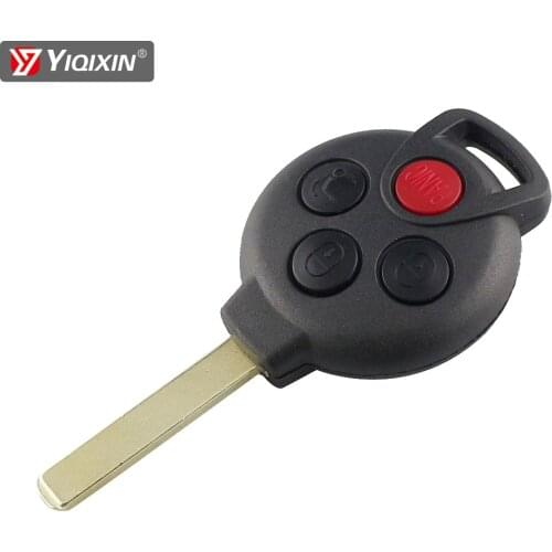 YIQIXIN 4 Buttons Emote Car Key Shell Case Cove For Mercedes Benz City Coupe Cabrio Smart Fortwo 451 2007 2008 2009 2012-2013