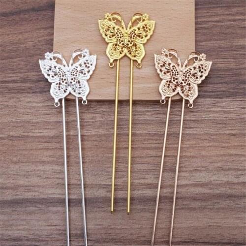 SIXTY TOWFISH 2 Pieces DIY Jewelry Accessories Size Alloy Materials Flower Slice Charms Hairpin
