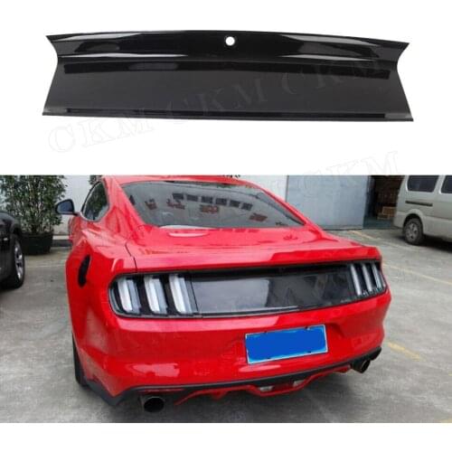 ABS Glossy Black Car Rear Lid Trunk Decklid Panel Cover Kit for Ford Mustang Coupe 2015-2020 Carbon fiber