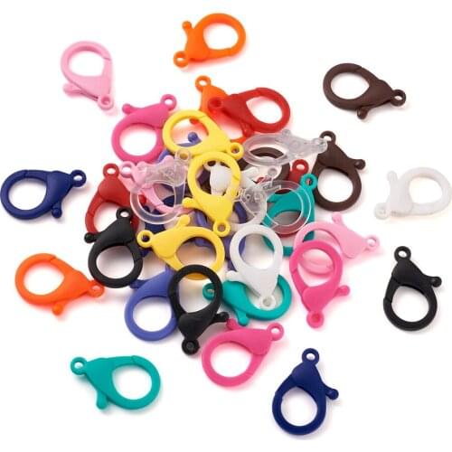 Pandahall 156pc/Set Colorful Hard Plastic Lobster Claw Clasps Hooks for DIY Keychain Jewelry Making Accessories 35~35.5x24.5x6mm