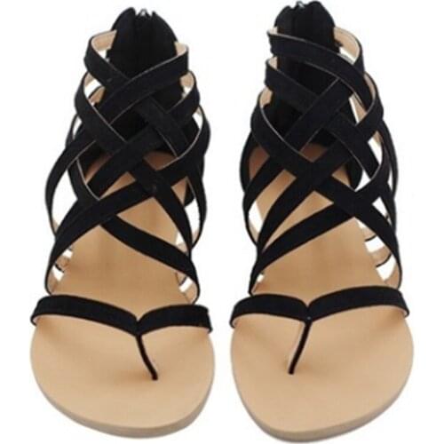 Women Sandals Plus Size Gladiator Sandals For Beach Summer Shoes Woman Rome Flat Sandals Soft Flip Flop Female Summer Sandals 43