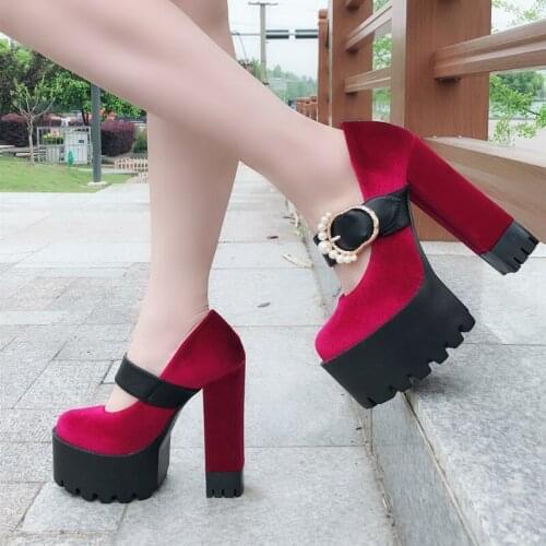 2019 Spring/Autumn new 15 cm high heel womens shoes wild black suede womens shoes sexy nightclub catwalk high heels