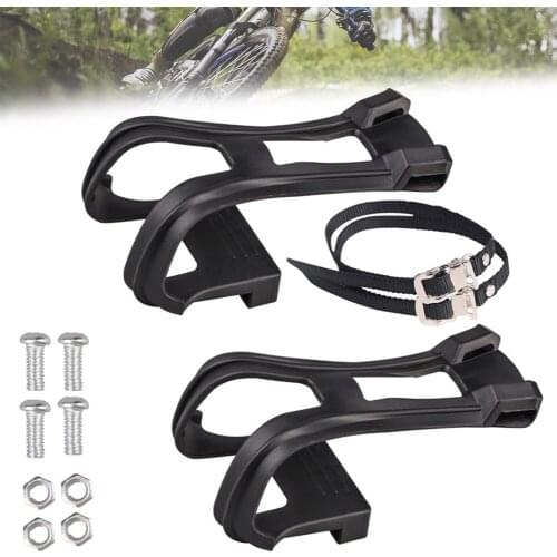 1 Set Toe Clips with Strap Belts for Fixed Gear Road Mountain Bicycle Pedal Cycling Accessories Tool