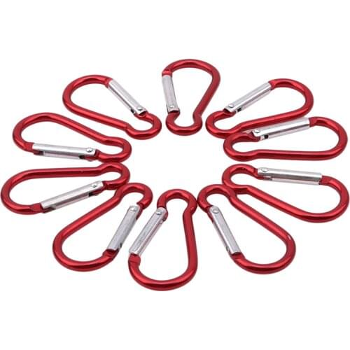 10pcs Outdoor Camping Tools Aluminum Carabiner Hunting Equipment Survival Kit Lock Carabiner Mini Silver Aluminum Camping Tools