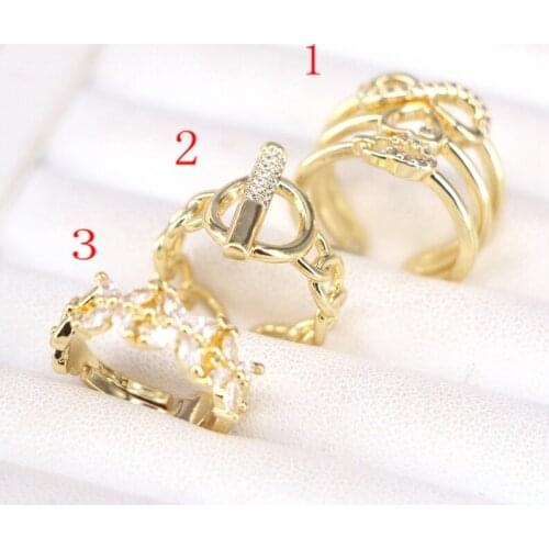 10Pcs Mix Style Sparkly cz Gold Rings for women New Jewelry Cubic Zirconia Finger Engagement Rings