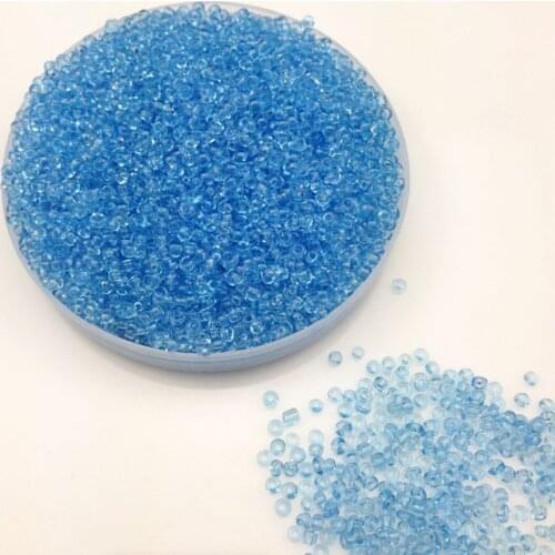 16g 1000pcs 2mm 12/0 Blue Transparent Round Loose Spacer Beads Cezch Glass Seed Beads Handmade Jewelry Making DIY Garment Bead