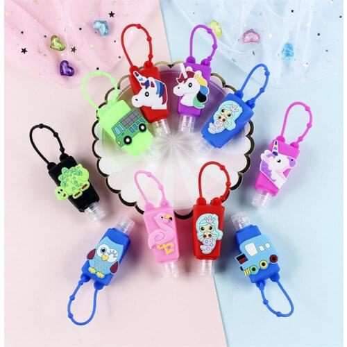 30ML Cute Cartoon Animals Silicone Mini Hand Sanitizer Holder Travel Portable Gel Holder Hangable Liquid Dispenser Containers