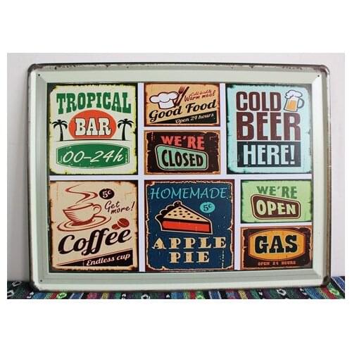 30pcs/lot Metal Sign shabby chic 2014 New listing Novelty Gift Garage tin signs Man cave Medium Large metal poster Plaque