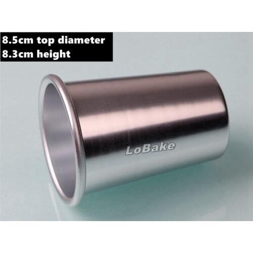 5pcs/lot) Latest 8.5 top diameter 8.3cm height cup mug shape aluminium jelly pudding tarte tart candy chocolate mold DIY baking