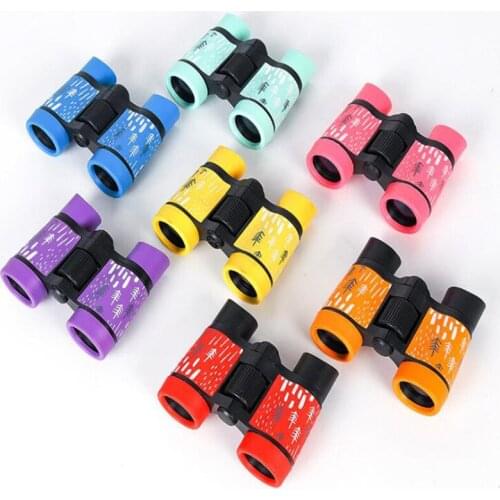 Children 4 X 30 Binoculars Colorful Printing Rubber Handle Mini Portable Telescope for Entertainment Toys Birthday Gifts