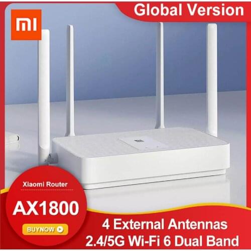Global Version Xiaomi Mi Router AX1800 Wi-Fi 6 Dual Band Wireless WiFi Router 5-Core Chip 4 External Antennas Signal Booster