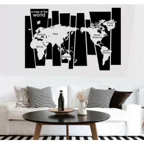 A Map Of World Wall Post For Home Decoration Waterproof Wall Sticker Large Plat Vinyl Living Room Interior Background Decal Z715