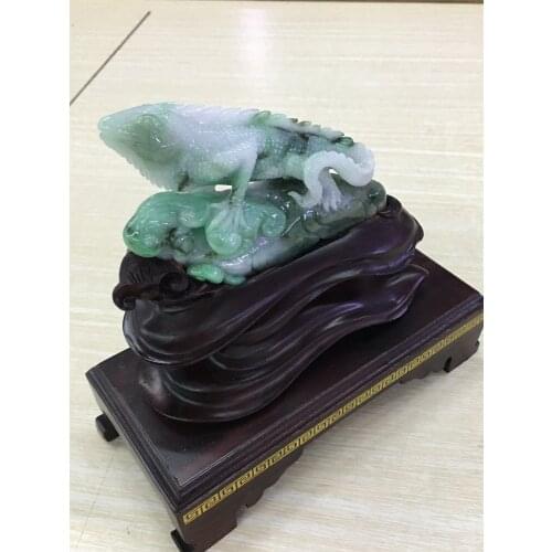 Natural Myanmar jade A HandCarved chameleon green jade pendant jade necklace pendants jewelry jade necklaces woman