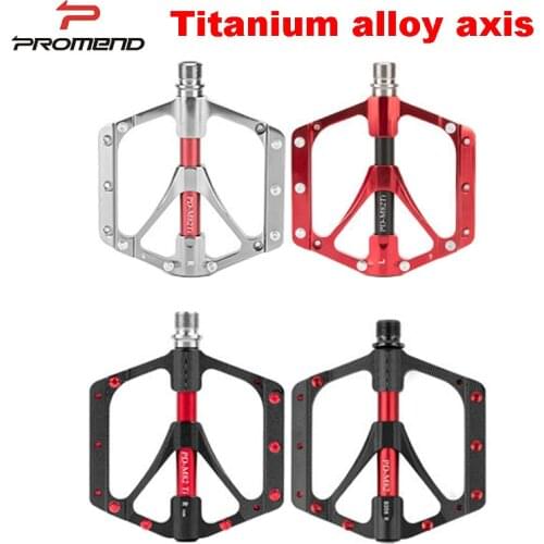PROMEND MTB Road Bike Titanium Alloy Pedal UltraLight Bicycle Sealed Bearing Widened 3 Palin Pedals Non-slip No paint off Pedals