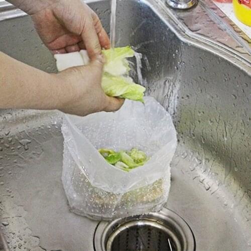 Anti-Clogging Filter Bag Garbage Filter Collector Bag Disposable Sink Strainer Bags for Kitchen Sink Accessories Bathroom 30PCS