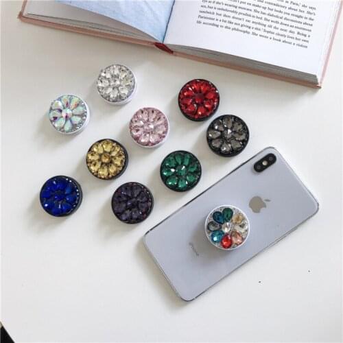 Luxury Diamond Foldable Phone Stand Holders For Smartphones and Tablets Mobile Phone Stand Universal Finger Ring Holder