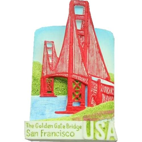 San Francisco Golden Gate Bridge Hand-Painted Aromatherapy 3D Fridge Magnets Travel Souvenirs Refrigerator Magnetic Sticker