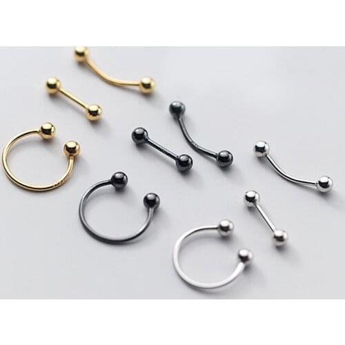 925 Sterling Silver Helix Stud Screw Back SINGLE Earring Men Women A1403