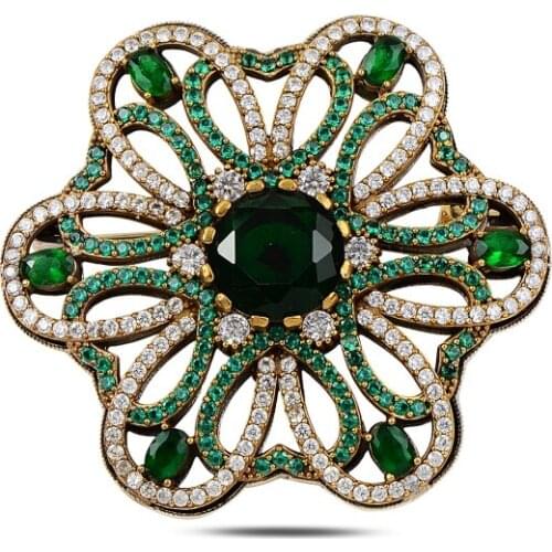 Silverlina Silver Zircon Stone Authentic Brooch