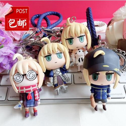 Fate/Grand Order FGO Saber Swimsuit Altria Lancer Alter Mysterious Heroine X Scathach Keychain Pendant Model Anime Figures