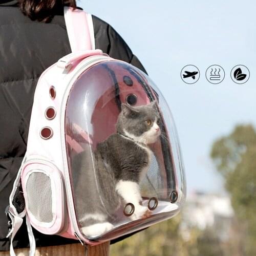 Cat Carrier Bags Breathable Pet Carriers Small Dog Cat Backpack Travel Space Capsule Cage Pet Transport Bag Carrying For Cats