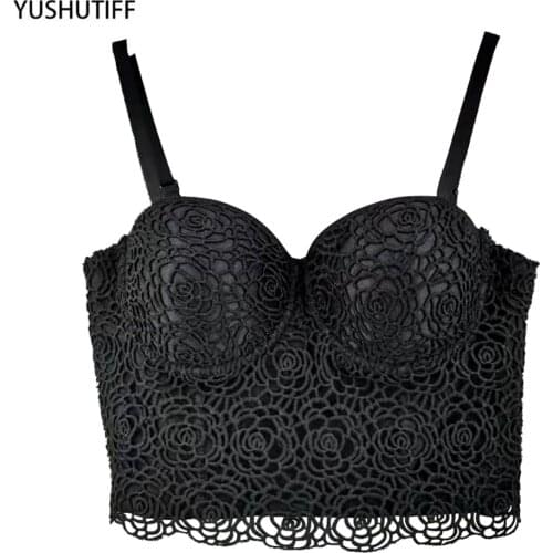 New In Autumn Embroidery White Women Tops Fashion Sexy Top Underwear To Wear Out Vest Push Up Bralette Bra Corset Tops Clothes