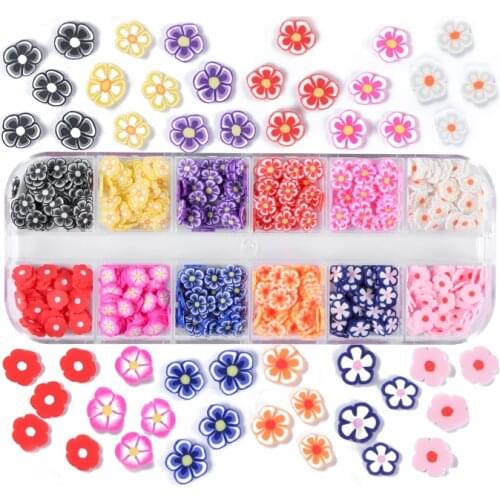 12 Grids/Set Flower Flakes Nail Charms Sequins Sparkly Jewlery For Nails DIY Design Manicure Decorations Accessories Kit Charm
