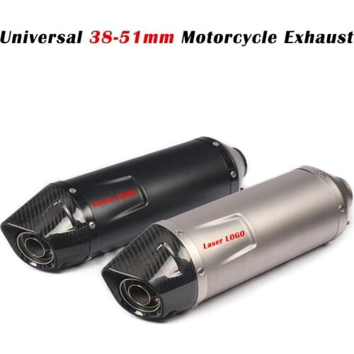 Universal 51mm Motorcycle Exhaust Pipe Leo Vinc DB Killer Carbon Fiber Muffler Modify Silencer For 821 R1 Z900 DUKE 390 CB1000R
