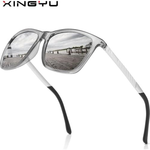 XINGYU Color Change Grey Frame Photochromic Polarized Sunglasses Men Square Classic Chameleon Glaases Transition Lens Eyewear